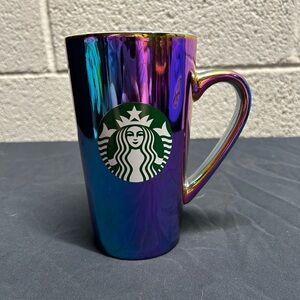 Starbucks Coffee Mug 16oz Rainbow Holographic Iridescent Oil Slick 2022 Holiday